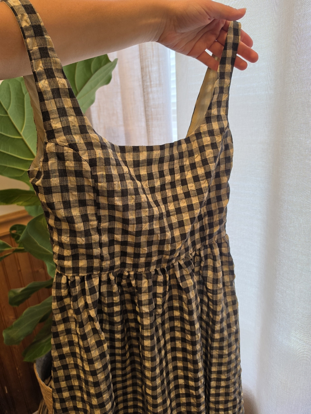 Princess Polly Black and Cream Gingham Sundress